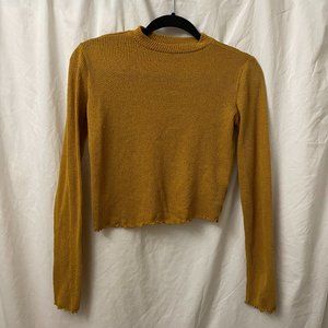 Mustard Knit Crop Top